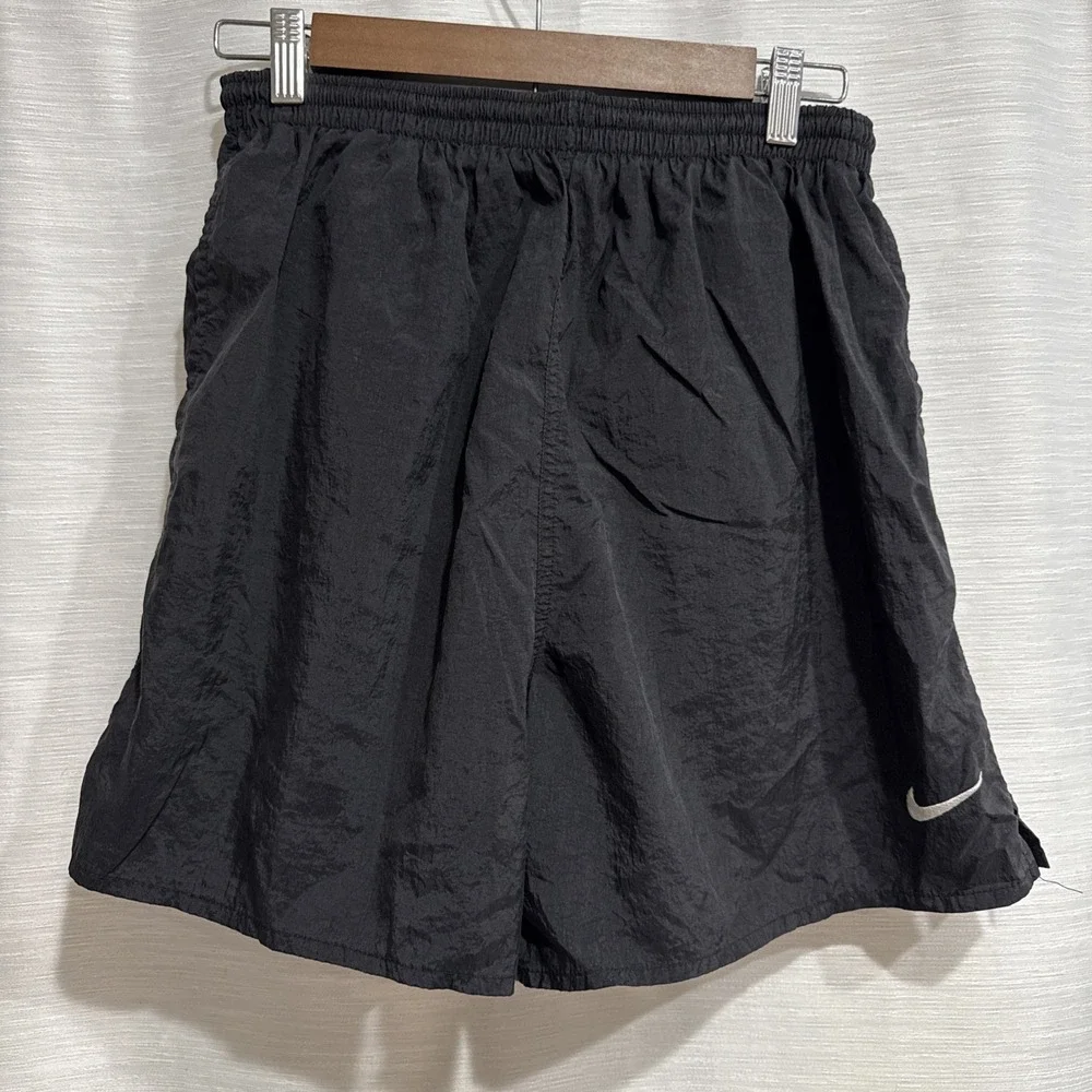Rare Vintage NIKE Block Letters Spell Out Swoosh Swimming Trunks Shorts 90s SZ L